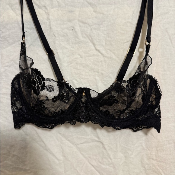 Honey Birdette Whitney Black Lingerie Set || Bra-32C, Garter Belt-Sm, Panty-Sm - Picture 5 of 15